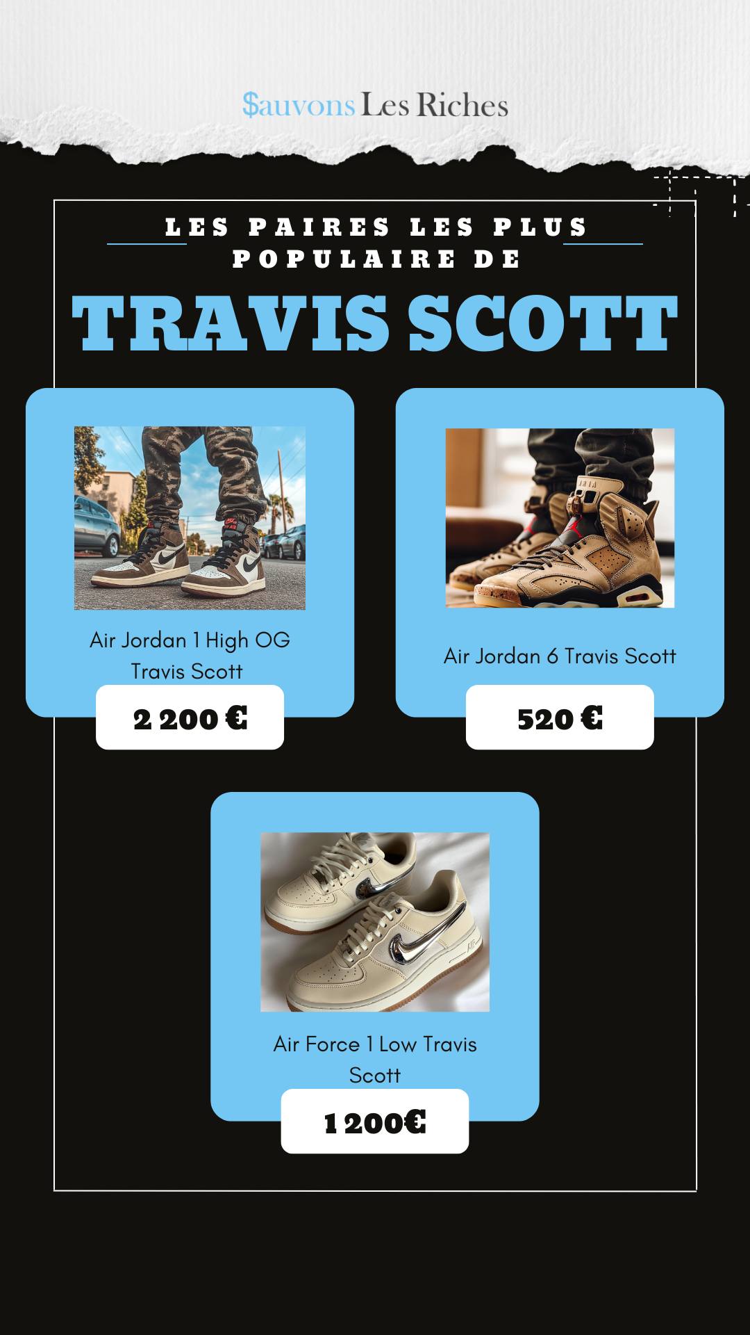 Les paires les plus populaire de Travis Scott
